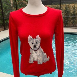Red Dog Lover Joules Knitwear Miranda Intarsia Red Dog Lightweight Sweater Sze 6